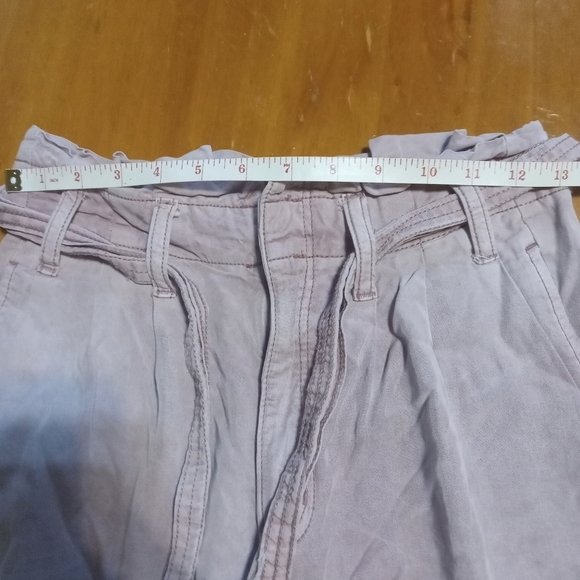 American Eagle Women's Mauve Pink Paperbag Waist High-Rise Pants Size 0 - Picture 6 of 7